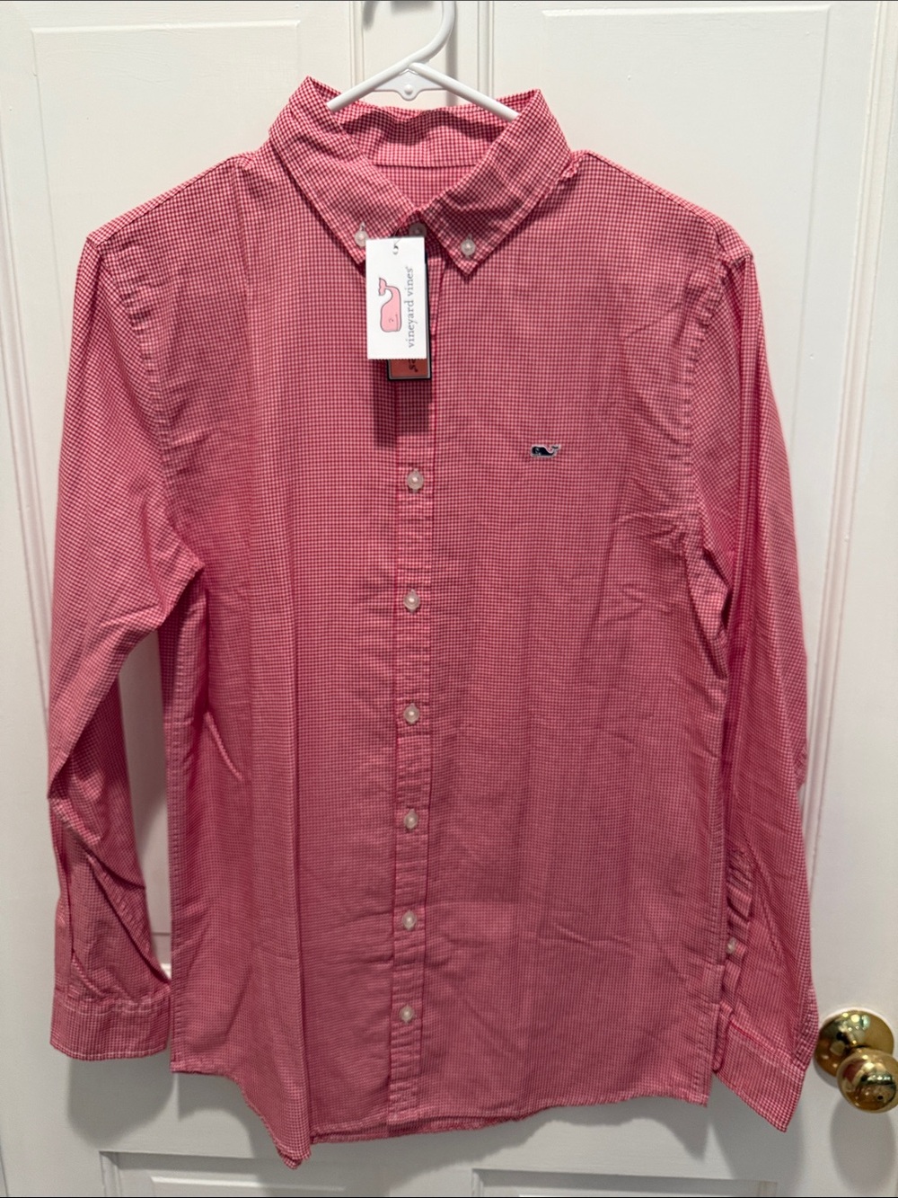 Vineyard Vines Red Micro-Check Button-Down Shirt